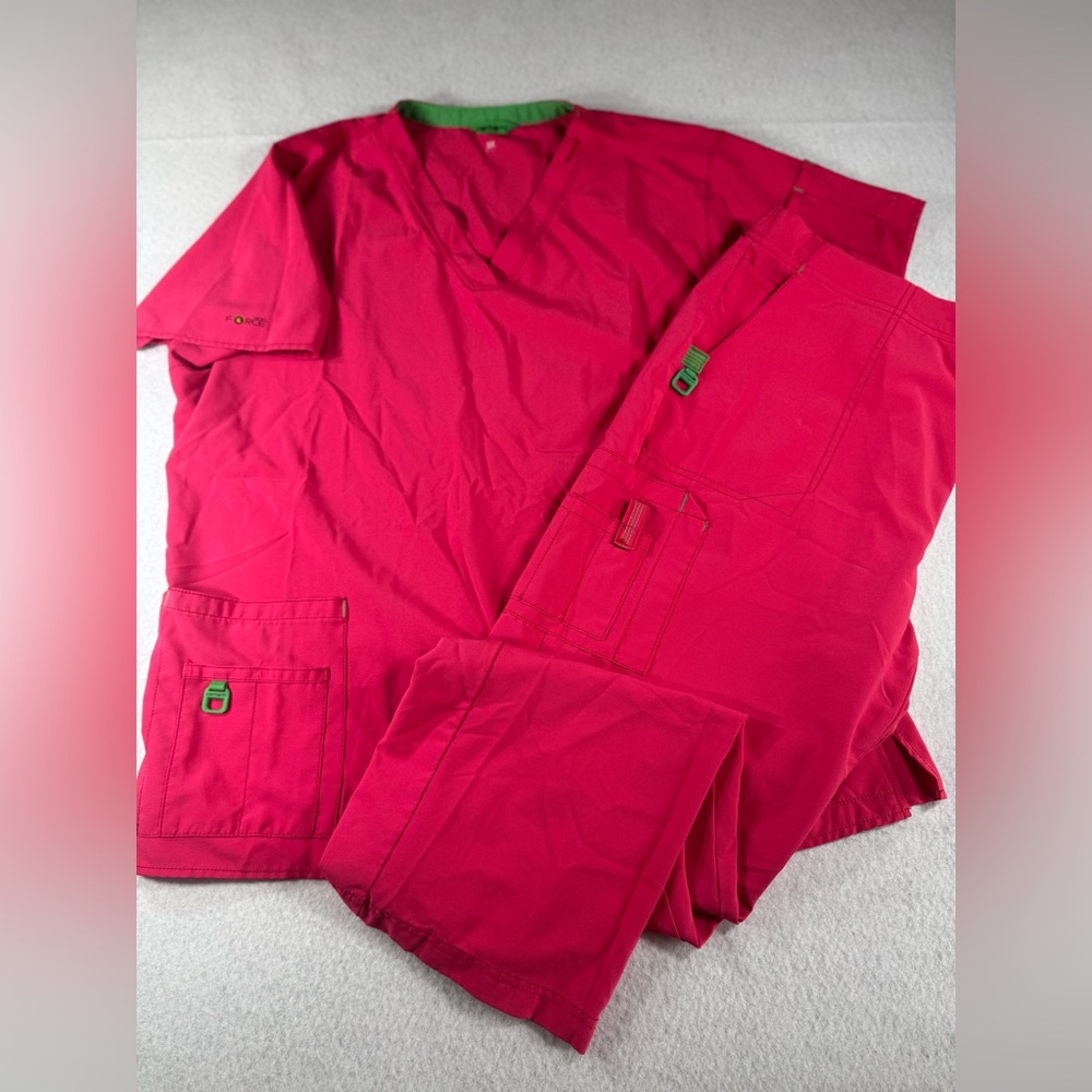 Carhartt Force Scrub Set 2XL Pink  Cross Flex V-neck Medical Vet Office